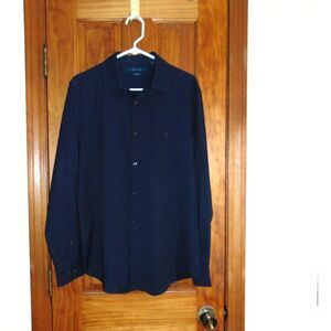 Perry Ellis Men's Stretch Shirt, Long Sleeve, Black, Size Med, 100% Poly